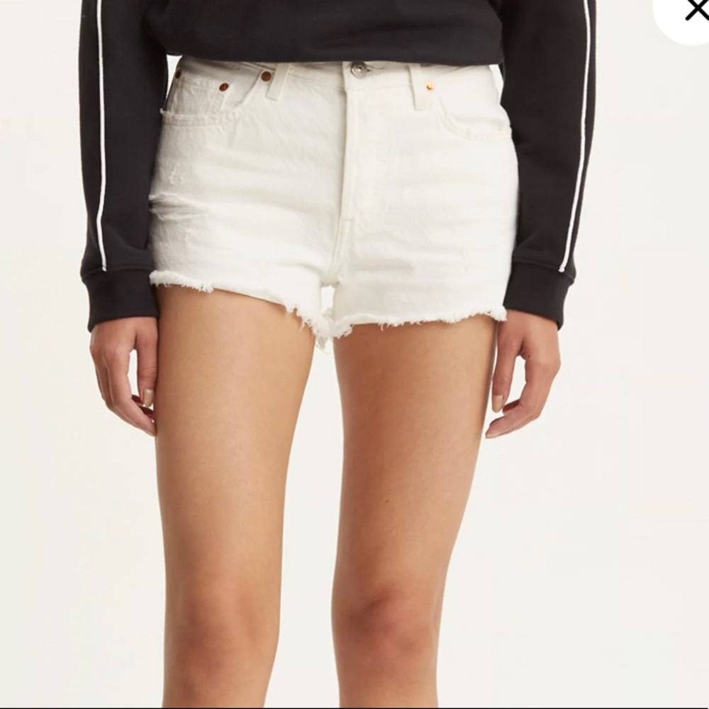 Levi’s 501 white jeans shorts